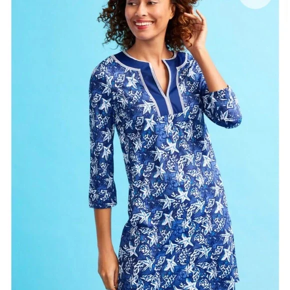 Cabana Life Blue and White Floral Coverup Dress - Picture 2 of 13